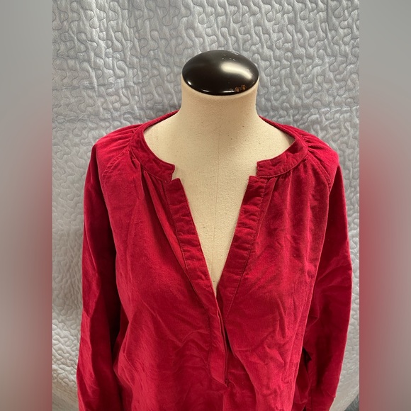 Corduroy v neck blouse - Picture 3 of 8